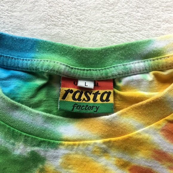 Free WP 🌟 Rasta factory tie dye cotton t-shirt - Picture 2 of 2
